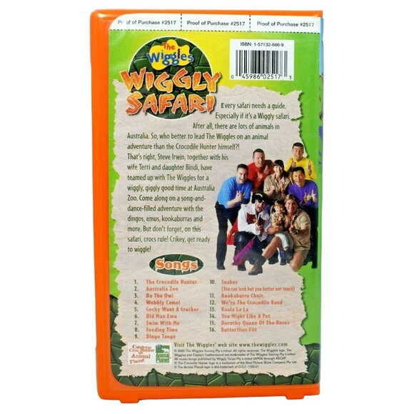 The Wiggles Wiggly Safari VHS, 2002 Clamshell Case Steve Irwin - Picture 3 of 4
